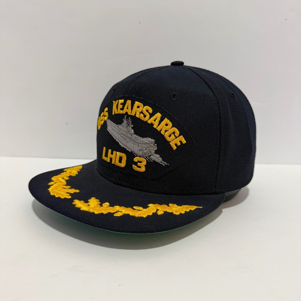 Vintage New Era USS Kearsarge LHD 3 Snapback Hat Navy Blue Made in USA Mens